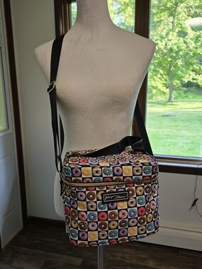 Betsey Johnson Multicolor Donut Print Crossbody Bag 6 Can Cooler